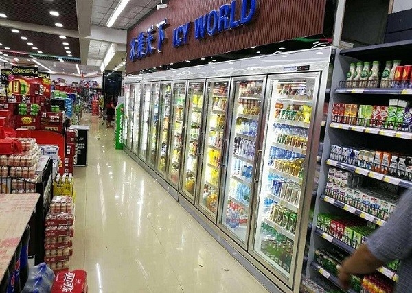 Supermarket Cool Drink Display Cold Room , Commercial Walk In Freezer Room