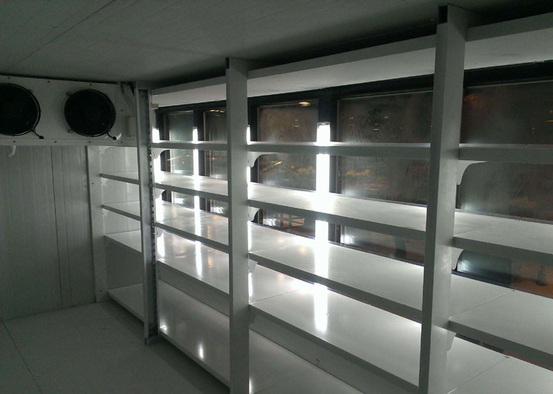 Back Loading Display Walk In Freezer Room , Led Light Industrial Cold Room